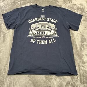 Wrestlemania WWE Grandest Stage Of Them All AT&T 2016 Attendance T-Shirt Large‎
